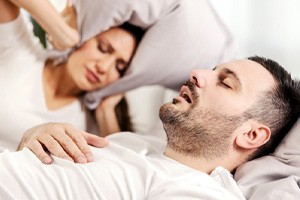 Woman with sleep apnea